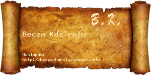 Becza Károly névjegykártya