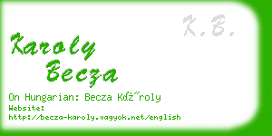 karoly becza business card